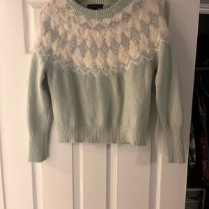 Mint Green, white and gray Women's Sweater